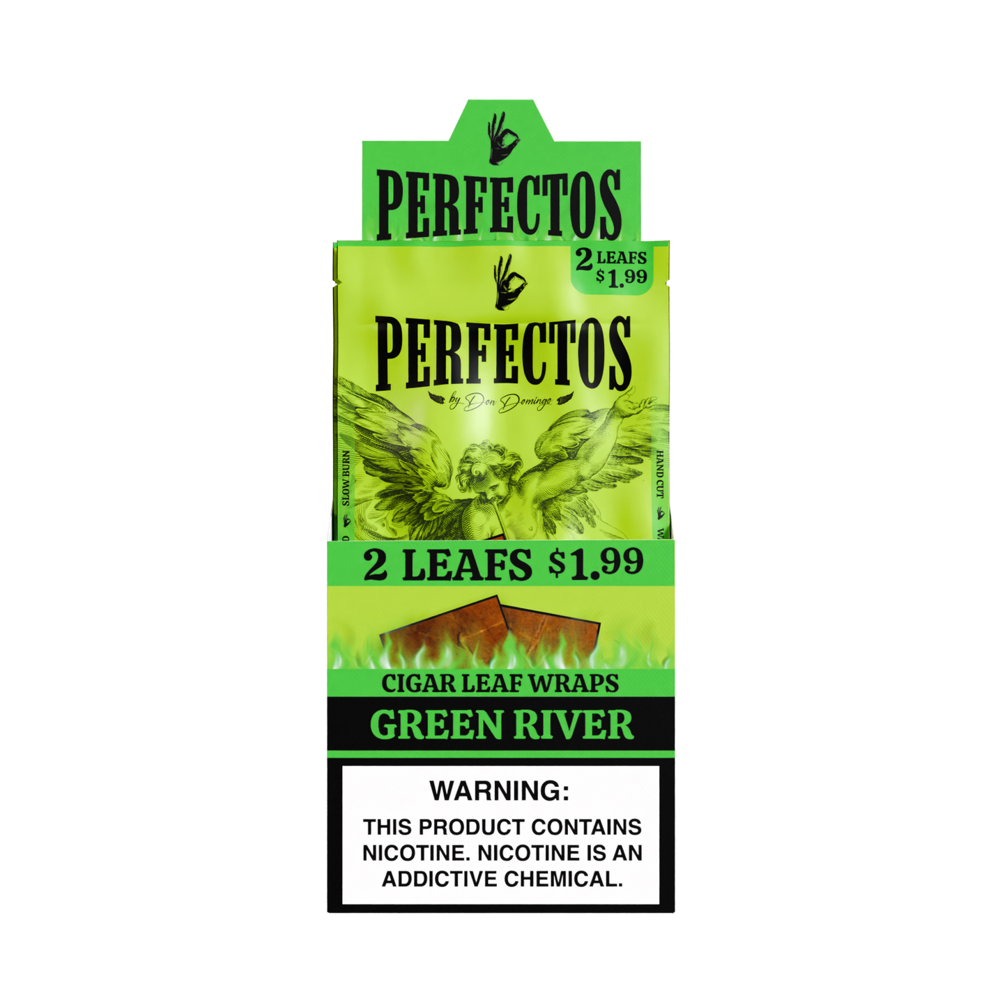 2 Cigar Leaf Wraps - Green River - Display Box - 20 Units Per Display