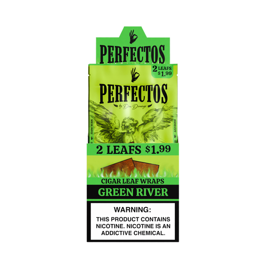 2 Cigar Leaf Wraps - Green River - Display Box - 20 Units Per Display