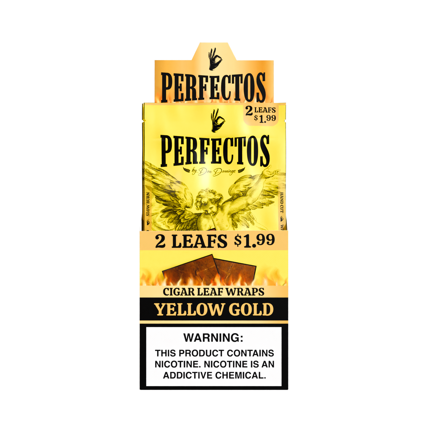 2 Cigar Leaf Wraps - Yellow Gold - Display Box - 20 Units Per Display