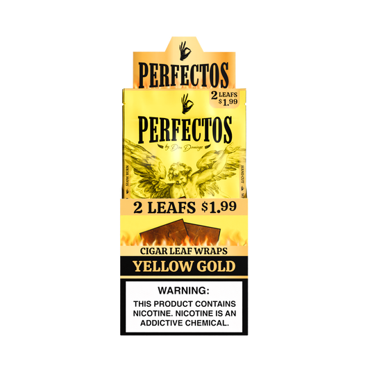 2 Cigar Leaf Wraps - Yellow Gold - Display Box - 20 Units Per Display